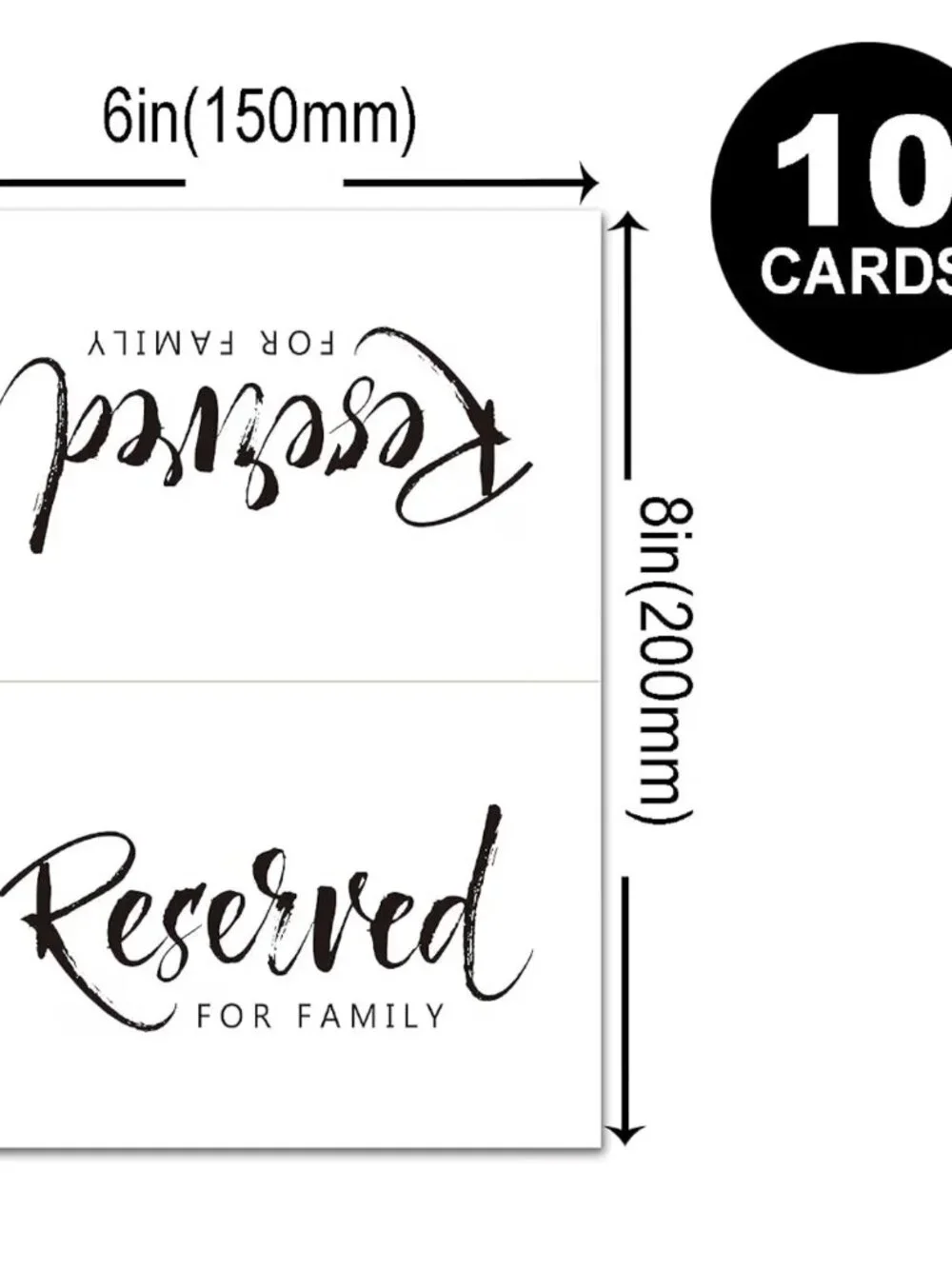Wedding & Party Reserved Signs - 10 Pack, 4 x 6 Inches NWT